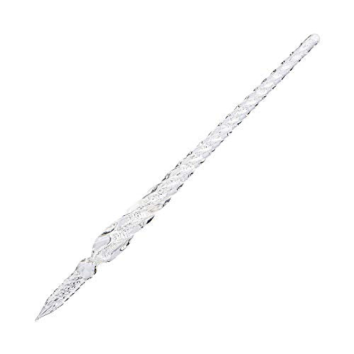 molshine Handmade Glass Dip Pen Crystal Calligraphy Pen Signature Dipped Pen for Artist Women Men Teens,Writing Drawing Decoration Gifts - color: white