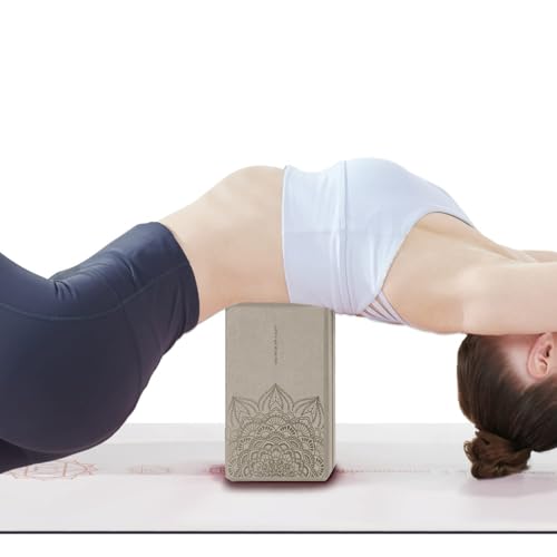 nuveti Yoga Blocks Set of 2, High Density Yoga Brick Foam Blocks to Improve Strength, Flexibility and Balance Brick Foam Blocks - color: SandStone
