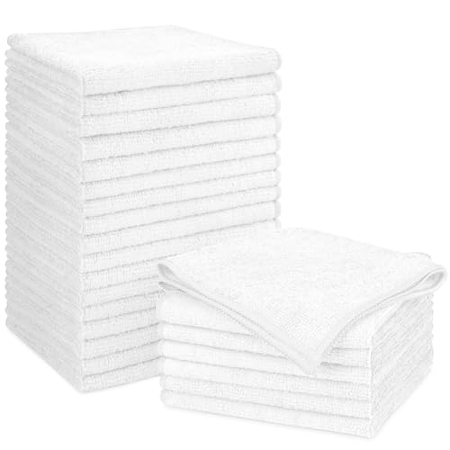 Orighty Microfiber Cleaning Cloth, Cleaning Rags, 24 Pack, 12x11 in, White - color: White, size: 24 Pack