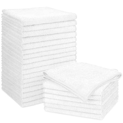 Orighty Microfiber Cleaning Cloth, Cleaning Rags, 24 Pack, 12x11 in, White - color: White, size: 24 Pack