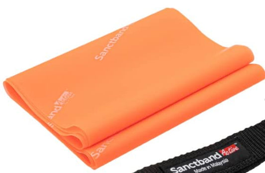 5-9FT Product of Malaysia Set of 3 Orange Sanctband Level 2 Light Resistance Exercise Bands Physical Therapy Strength Training Yoga Pilates Stretching Elastic Band Different Strengths Workout - size: 5Ft