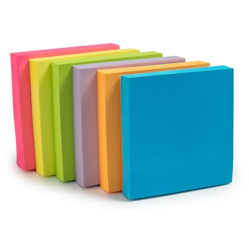 M&G 6 Pads Sticky Notes 3x3 Inch, Self Sticky Notes 6 Bright Colors Easy to Stick Office and School Supplies for Home, Desk, and Notebook Use, 120 Sheets/Pad - style: Bright 6 Colors(720 Sheets)