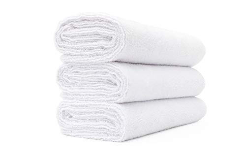 The Rag Company - Sport & Workout Towel - Gym, Exercise, Fitness, Yoga, Sport, Ultra Soft, Super Absorbent, Fast Drying Premium Microfiber, 320gsm, 16in x 27in, White (3-Pack) - color: White