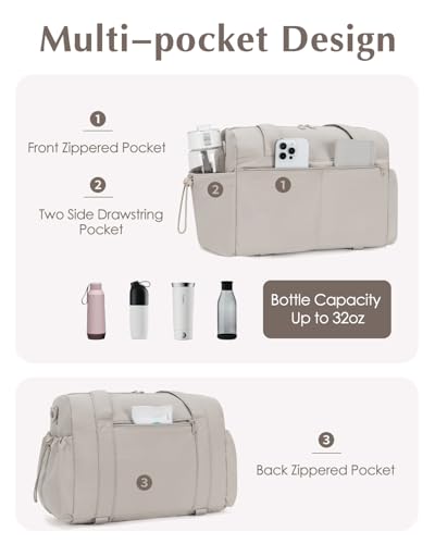 Small Gym Bag, Mini Gym Bag with Yoga Mat Holder & Wet Compartment, Camel - color: Puffer Camel