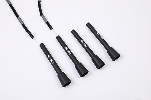 Jump Rope Kit for Beginners – 2-in-1 Segmented & Speed Rope with Resistance Band, Massage Ball & Grip Tape – Adjustable Skipping Rope Set for Women, Men & Kids - color: Black/Grey