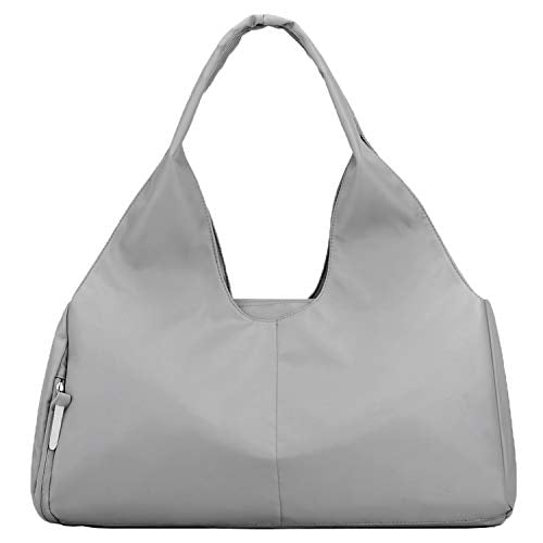 Forestfish Gym Bag For Women With Shoes Compartment & Wet Dry | Compact & Lightweight, Water Resistant, Use as Yoga bag, Pilates bag, Duffel bag - color: Grey