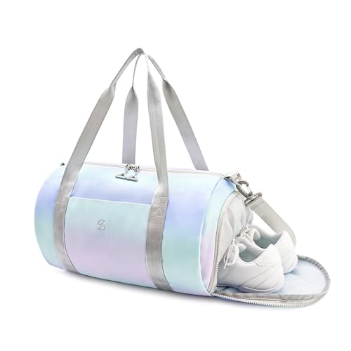 STELLE Dance Bag for Girls Sports Duffle with Shoe Compartment(LM,F) - color: Lilac Mint1