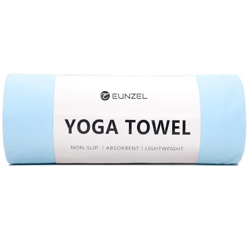 Eunzel Hot Yoga Towel Non Slip Yoga Mat Towel Non-Slip Sweat Absorbent Towel for Hot Yoga, Pilates and Workout 72" x 26.5", Blue - color: Blue