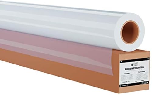 Screen Print Direct Waterproof Inkjet Transparency Roll (17" x 100') | 5 Mil Transparency Film for Silk Screen Printing, Waterproof Inkjet Film Rolls for Screen Printers (17" x 100') - size: 17 x100 roll - 2" core
