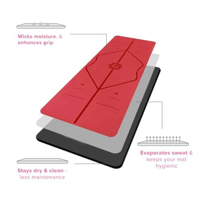 Liforme Special Yoga Mat - Patented Alignment Design, Ultimate Grip - color: Red