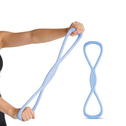 Figure 8 Resistance Band, Figure 8 Resistance Bands for Women Men,Resistance Band Figure for Working Out, Non-Slip Handles, Home Gym, Yoga & Physical Therapy - color: 25 LBS Blue