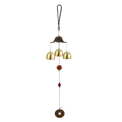 Feng Shui Wind Chimes for Good Luck Small Tibetan Brass Bells Windchimes Hanging Decor for Home Garden Outdoor Zen Campana de Viento Boho Asian Charms for Inside Outside Windstorm