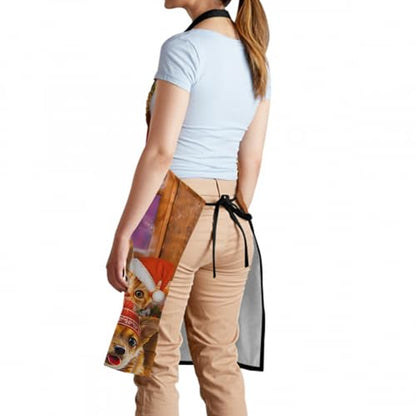Giwawa Unisex Adult Apron Waterproof Stain Resistant Kitchen Cooking Apron with 2 Pockets for BBQ Grill Painting - color: Christmas Animal