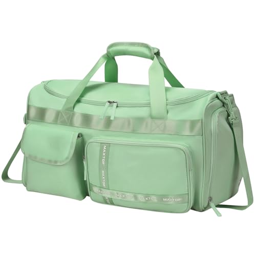 MAXTOP Large Gym Bag for Women Men Duffle Bag With Wet Dry Separation - color: Matcha Green, style: Gym Bag