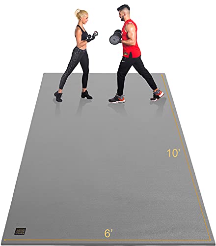 GXMMAT Extra Large Exercise Mat 16'x6'/12'x6'/10'x6'/8'x6'(7mm) - color: Grey Cool, size: 6*10 FT