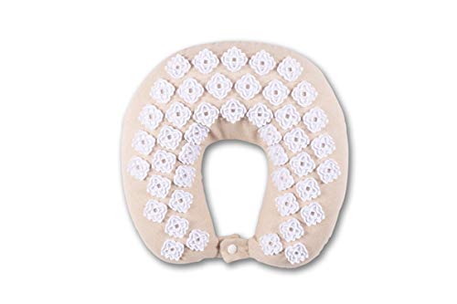 Kanjo Travel Acupressure Set | Acupressure Neck Pillow & Compact Acupressure Mat for Neck, Foot & Back Pain Relief| Travel Pillow & Travel Mat Set for Stress Relief & Relaxation