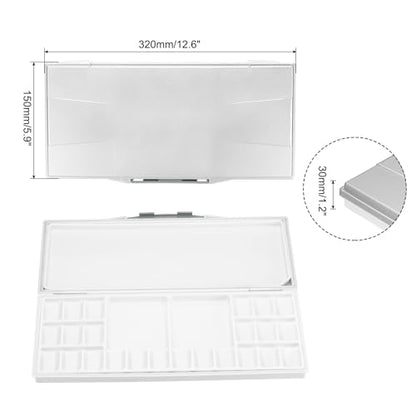 PATIKIL 24 Wells Paint Storage Box, Airtight Folding Detachable with 3 Extra Area Painting Palette for Watercolor Gouache Acrylic Oil Paint, Silver - color: Silver