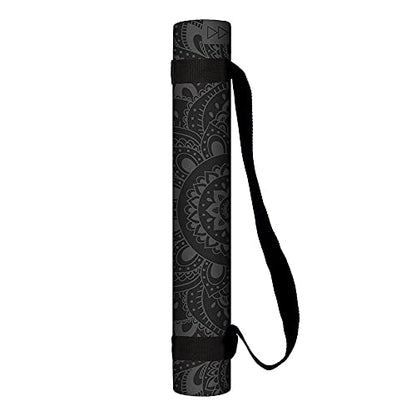 YOGA DESIGN LAB | The Infinity Mat | Luxurious Non-Slip Design Provides Unparalleled Grip to Support and Align You Beautifully | Eco-Friendly | w/Carrying Strap! - color: Mandala Charcoal, size: 5mm