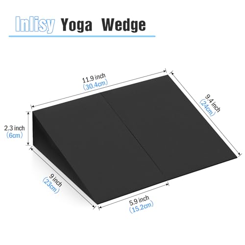 Yoga Wedge Block Foam Squat Wedges Slant Board, 2 Pcs Update Calf Stretcher