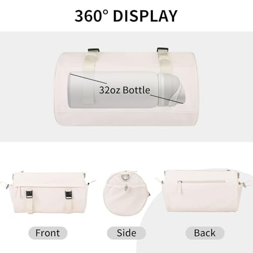 Small Gym Bag for Women Men, 15L Sports Workout Bag with Wet Pocket and Yoga Mat Holder, Lightweight & Water-Resistant Mini Travel Duffle Bag (Beige) - color: Beige