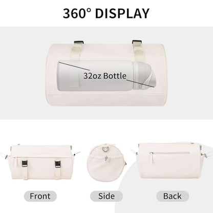 Small Gym Bag for Women Men, 15L Sports Workout Bag with Wet Pocket and Yoga Mat Holder, Lightweight & Water-Resistant Mini Travel Duffle Bag (Beige) - color: Beige