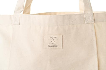 Mat Tote Bag – Cotton Canvas Yoga Mat Carrier – Eco-Friendly & Durable Yoga Mat Holder for Gym, Pilates, Travel, or Studio Use