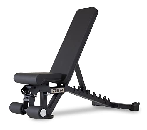 Rep Fitness 조절 가능한 벤치 – AB-3000 FID – 플랫/인클라인/디클라인 - color: 매트 블랙
