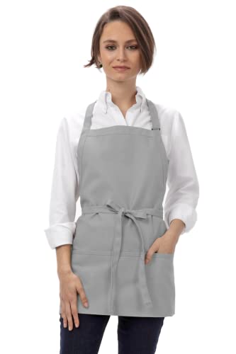 Chef Works Unisex Three Pocket Apron - color: Grey