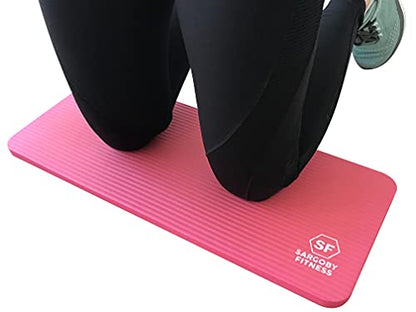 Yoga Knee Pad 0.6 inch Thick Pilates Yoga Knee Pad Cushion your knees Also support Elbows Forearms - color: Pink