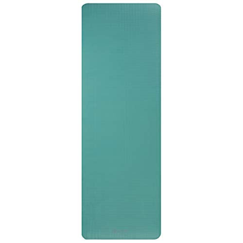 Gaiam Thick Yoga Mat, Exercise & Fitness Mat with Easy-Cinch Carrying Strap - color: Teal, size: 2/5" (10MM)