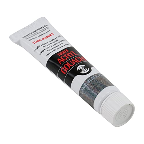 Turner Colour Works Acryl Gouache Artist Acrylic Paint - Single 20 ml Tube - Lamé Black Diamond - color: Black, size: 0.7 Fl Oz (Pack of 1)