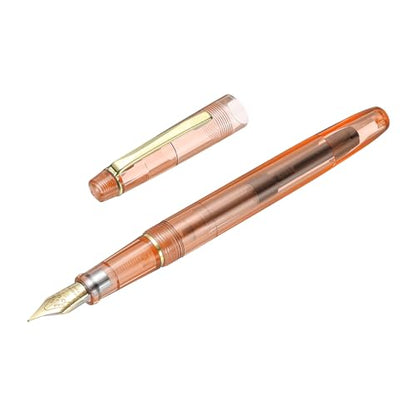 PATIKIL Fountain Pen Medium Nib, Fountain Pen Barrel Handcrafted Pen for Professional Office Journaling Gifts, Transparent Orange - color: Transparent Orange