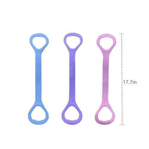2-Pack Figure 8 Resistance Band TPR Pull Strap for Upper Body Stretching and Exercise - color: Purple Blue