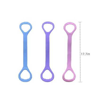 2-Pack Figure 8 Resistance Band TPR Pull Strap for Upper Body Stretching and Exercise - color: Purple Blue