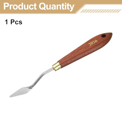 HARFINGTON Palette Knife Painting Tool 1.38" x 0.51" Stainless Steel Teardrop Blade 7.28" Length Spatula Painting Pallet Knives with Hole Beech Wood Handle for Oil Acrylic Canvas, Red/Silver - size: 7.28" x 0.51" x 1.38"