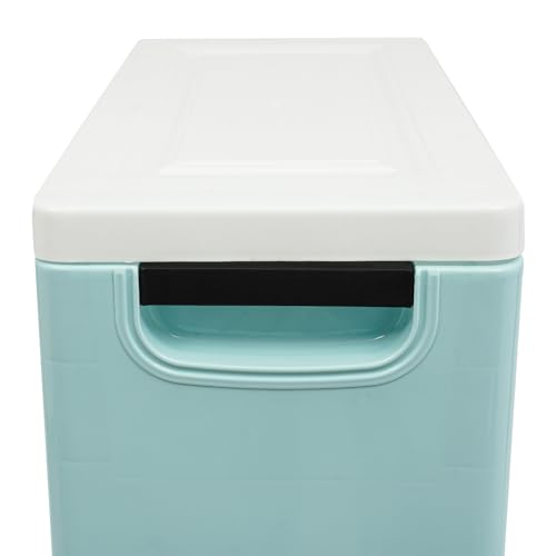 6 Drawers Plastic Storage Cabinet, Mobile Slim Utility Cart on Wheels, for Narrow Space Office Classroom Bedroom Bathroom (Blue) - color: Blue