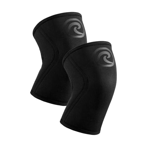 Rehband 5mm Knee Sleeves for Functional Training, Cross-Training & Powerlifting, Weightlifting Knee Support made of Neoprene, Unisex, Colour:Carbon/Black - 1 Pair, Size:X-Small - color: Carbon/Black - 1 Pair, size: X-Small