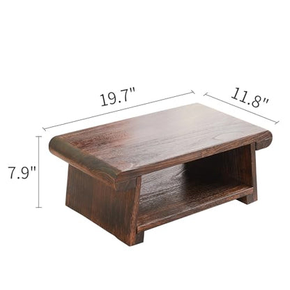 Folding Japanese Low Floor Table,Small Wood Meditation & Altar Table - size: 19.7"x11.8"x7.9"