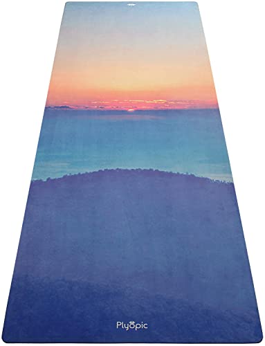 Plyopic All In One Yoga Mat | Luxury Sweat-Grip Mat/Towel Combo | Ideal for Yoga, Hot Yoga, Bikram, Pilates, Workout & Exercise | Eco-Friendly Natural Rubber - color: Prana