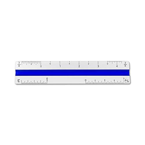 Alumicolor Aluminum Architect Color-Coded Solid Drafting Scale, 4IN, Silver - size: 4IN, style: Architect