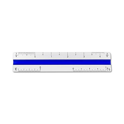 Alumicolor Aluminum Architect Color-Coded Solid Drafting Scale, 4IN, Silver - size: 4IN, style: Architect