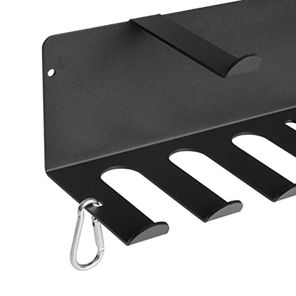Resistance Bands Rack Wall Mount Home Gym Equipment Storage Rack for Resistance Bands, Jump Ropes, Yoga Mat, Foam Roller, Chains, 16.5", Black
