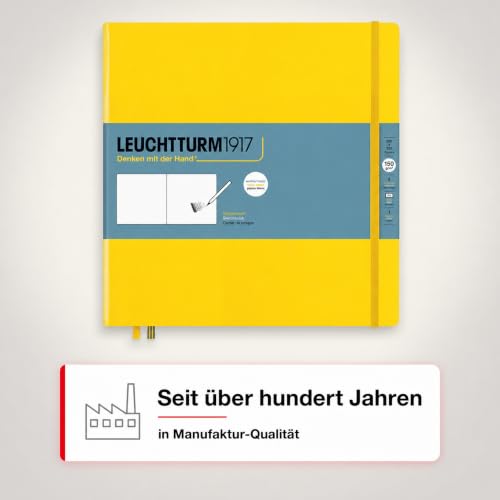 Leuchtturm1917 - Square Hardcover Sketchbook (Lemon) - 112 Pages of 150g/m² Paper - color: Lemon, size: Square