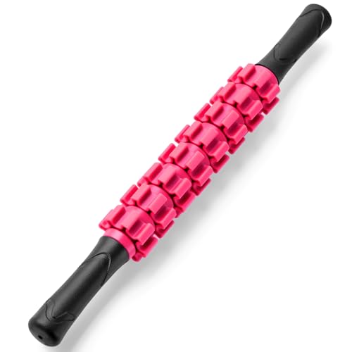 ZanLLW Muscle Roller Stick, Muscle Roller, Liposuction Massage Roller for Lymphatic Drainage, Massager Stick for Relief Muscle Soreness, Trigger Points, Help Exercise Runner Legs, Back Recovery - color: Fuscia