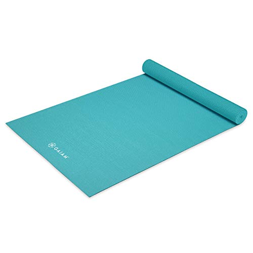 Gaiam Yoga Mat - Premium 5mm Solid Thick Non Slip Exercise & Fitness Mat for All Types of Yoga, Pilates & Floor Workouts (68" x 24" x 5mm) | Premium non-slip mat in solid colors. Cushioned support for yoga, Pilates & floor workouts at home or studio. - co