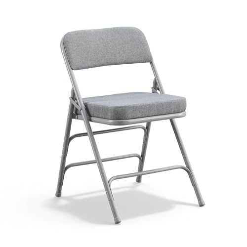 Padded Folding Chair with Thick Cushion, 1 Pack Grey - color: Gray 1 Pack