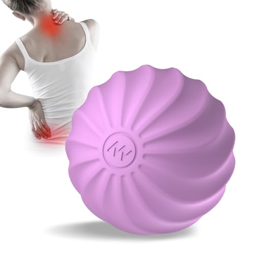 2.3" Mini Vibrating Massage Ball, 10-Speed Vibrating Foam Roller, Lacrosse Ball Massage Ball Therapy for Relieving Muscle Tension & Soreness, Vibrating Massage Roller for Plantar Fasciitis(Purple) - color: Purple