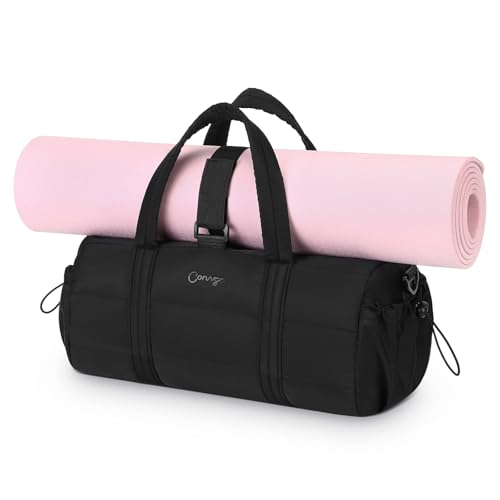 Small Gym Bag for Women Sports Duffel Bag w/Yoga Mat Holder Black - color: Black, size: 20l Medium