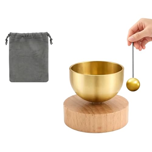 Mini Singing Bowl Set,Portable Brass Meditation Sound Bowl for Yoga | Chakra Healing,Stress Relief & Mindfulness,Self Regulation Tools,Handheld Singing Bowl,Unique Spiritual Gift