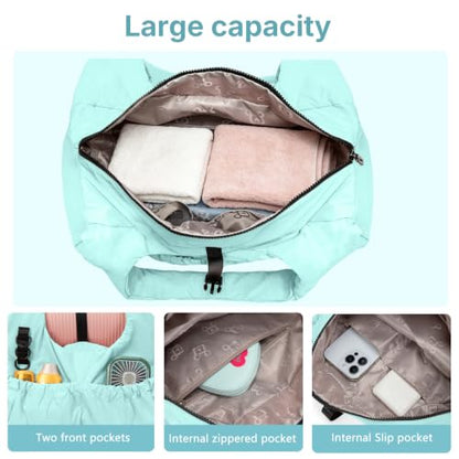 Yoga Mat Bag Yoga Bag for Women with Mat Holder Large Sport Gym Bag with Adjustable Yoga Mat Strap Shoes Compartment - color: Cyan
